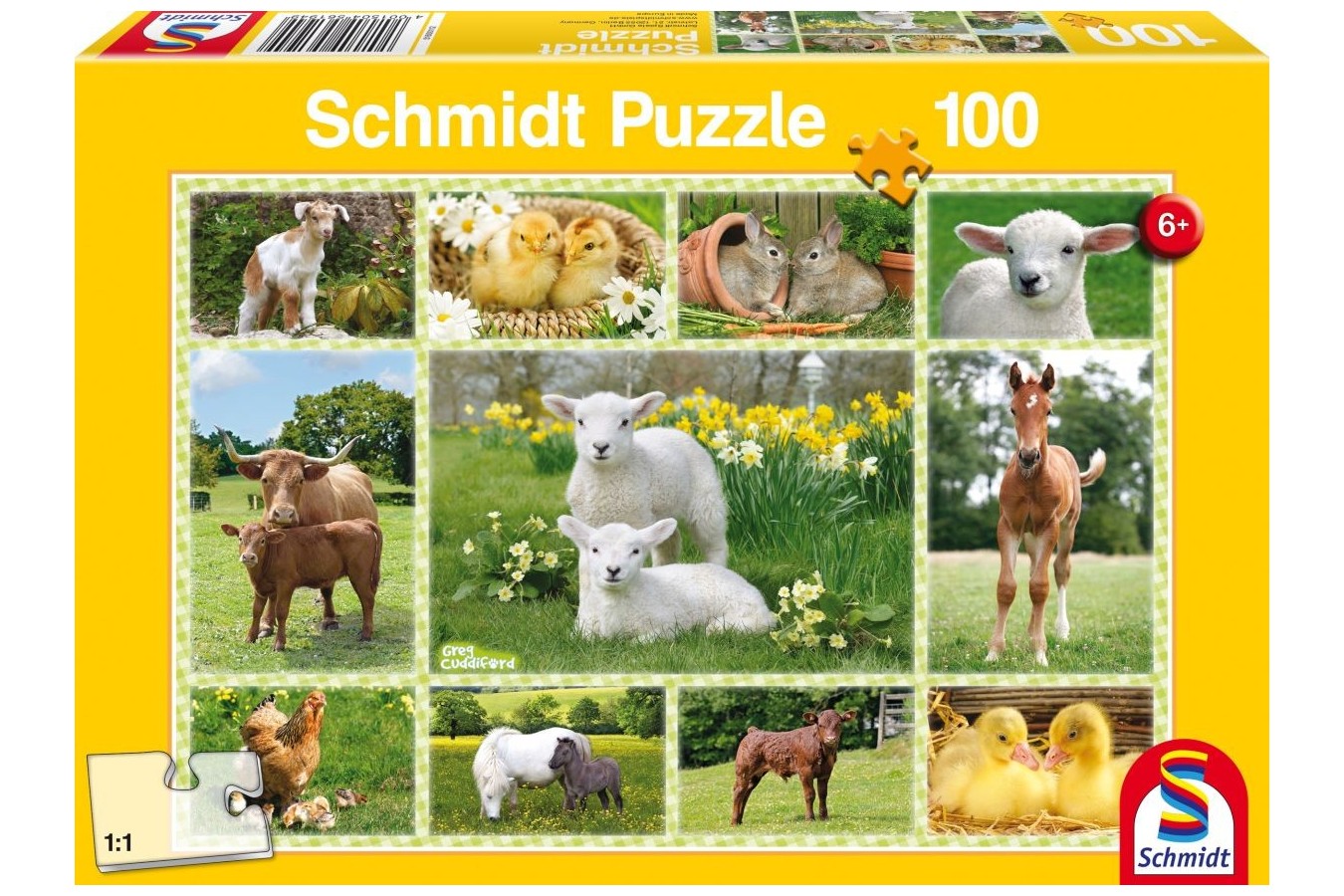 Puzzle Schmidt - Puii animalelor domestice, 100 piese (56194)