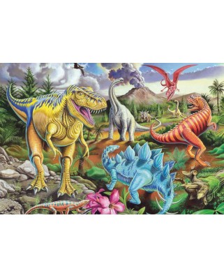 Puzzle Schmidt - Dinozauri, 100 piese, cutie tip pusculita, include poster (56916)