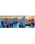 Puzzle panoramic Trefl - Miami by Night, 1000 piese (53203)