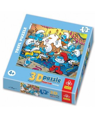 Puzzle Trefl - A beautiful schtroumpfversaire, 72 piese cu efect 3D (40583)