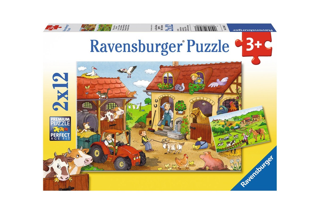 Puzzle Ravensburger - Munca La Ferma, 2x12 piese (07560)