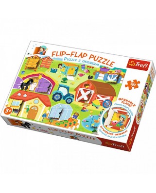 Puzzle Trefl - Flip Flap Puzzle - Farm, 36 piese (64772)
