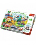 Puzzle Trefl - Flip Flap Puzzle - Vehicles, 36 piese (64774)