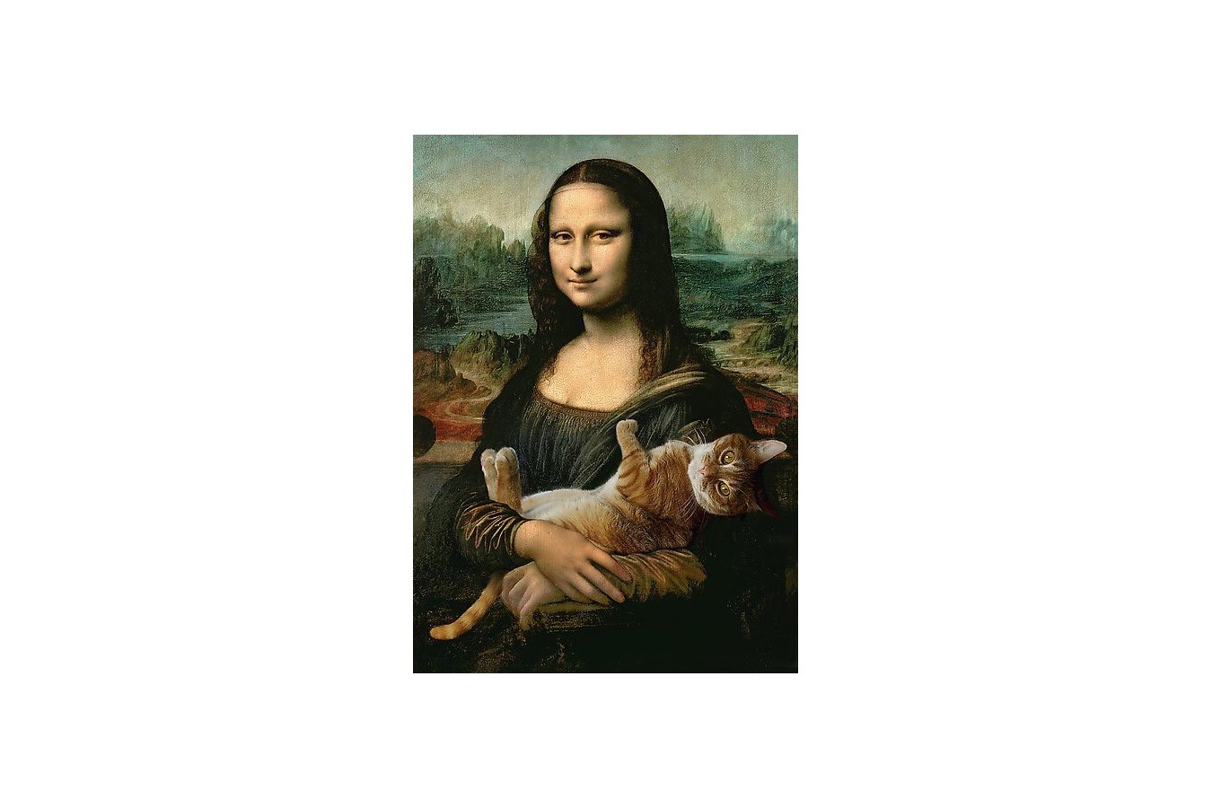 Puzzle Trefl - Mona Lisa and Purring Kitty, 500 piese (64806)