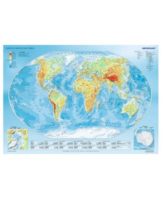Puzzle Trefl - Physical Map of the World, 1000 piese (61515)