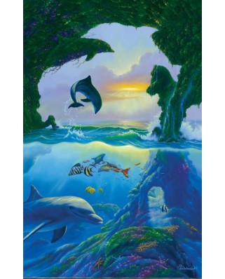 Puzzle SunsOut - Jim Warren: 7 dolphins, 1000 piese (64363)