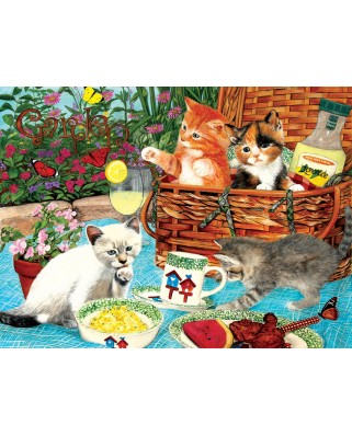 Puzzle SunsOut - Julie Bauknecht: Picnic Kittens, 1000 piese (64286)