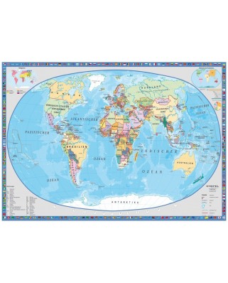Puzzle Schmidt - Harta geografica a lumii, 1000 piese (58186)