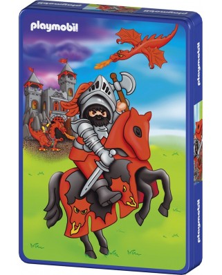 Puzzle Schmidt - Playmobil Cavaleri, 40 piese, cutie metalica (55544)