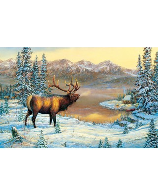 Puzzle SunsOut - Sam Timm: Elk By The Cabin, 1000 piese (63972)