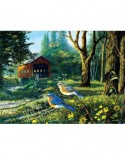 Puzzle SunsOut - Terry Doughty: Sleepy Hollow Blue Birds, 1000 piese (64346)