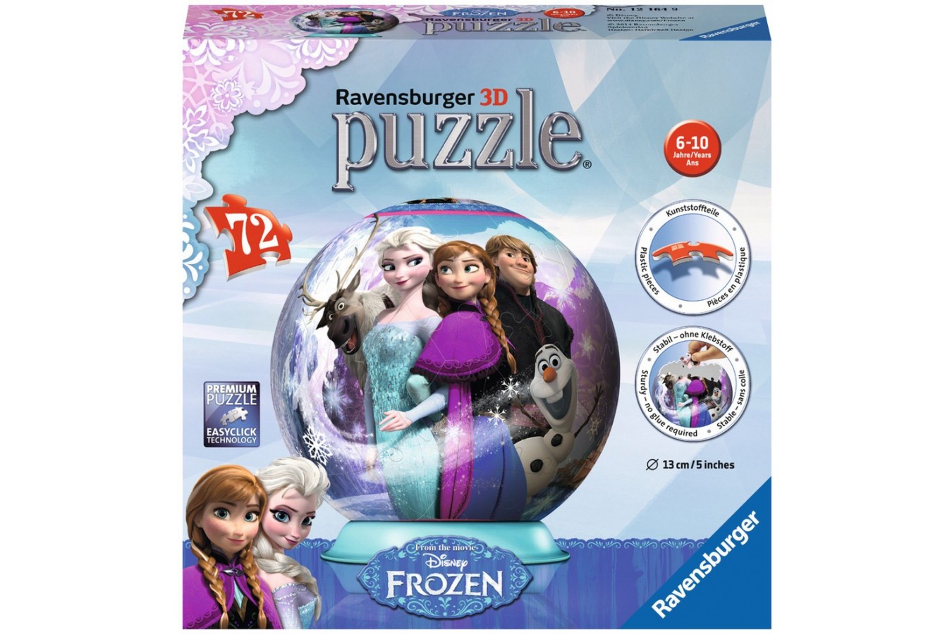 Puzzle glob Ravensburger - Frozen, 72 piese (12164)