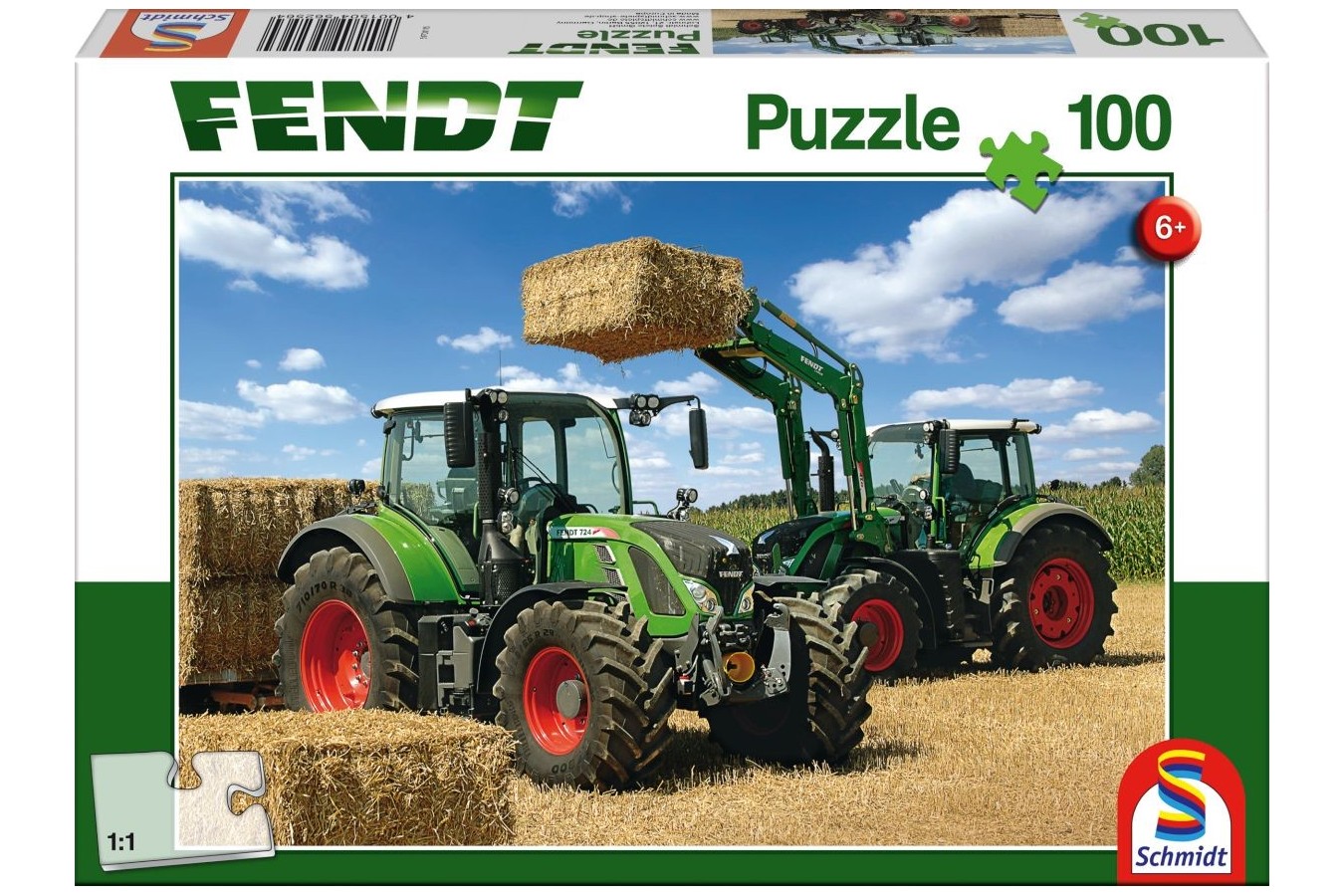 Puzzle Schmidt - Fendt 724, Fendt 716 with Frontloader Fendt Cargo, 100 piese (56256)