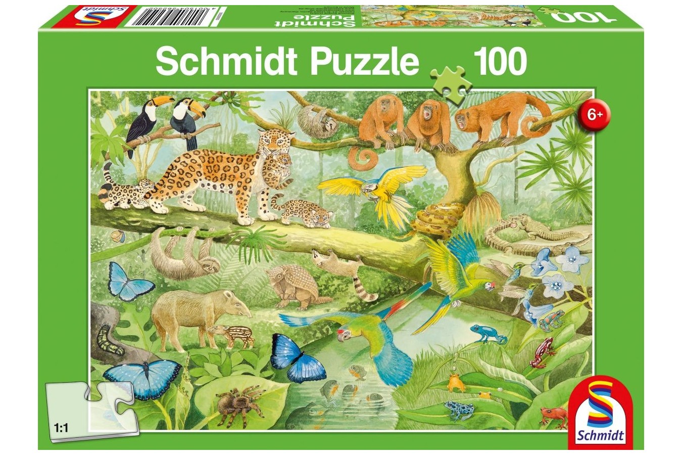 Puzzle Schmidt - Animals in the Jungle, 100 piese (56250)