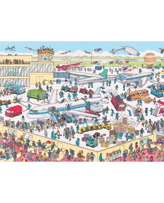 Puzzle Nathan - Maxi - Where's Wally ? : Wally at the Airport, 150 piese XXL (10939)