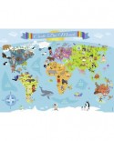 Puzzle Nathan - World Map (in French), 150 piese XXL (52656)
