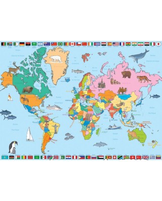 Puzzle Nathan - World Map, 250 piese (4496)