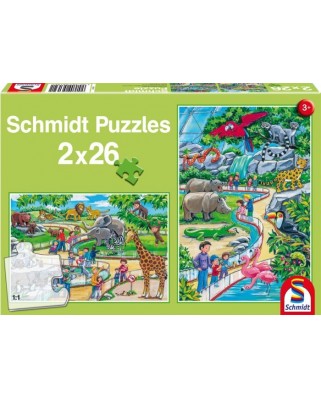 Puzzle Schmidt - A Day at the Zoo, 2x26 piese (56132)