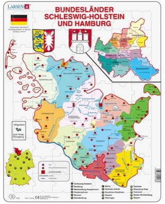 Puzzle Larsen - Bundesland: Hamburg and Schleswig-Holstein, 70 piese (48190)
