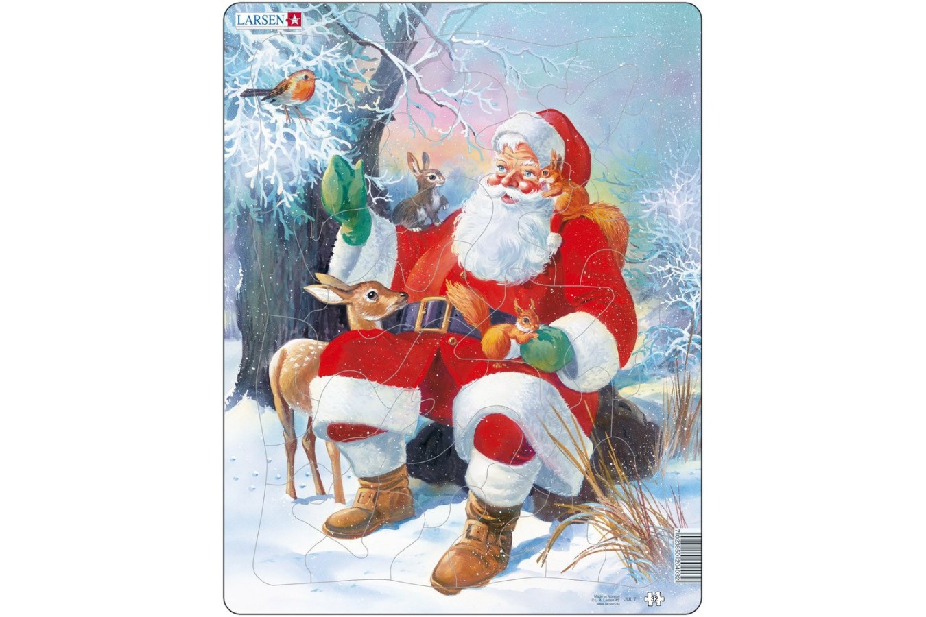 Puzzle Larsen - Der Weihnachtsmann im Wald, 32 piese (48439)