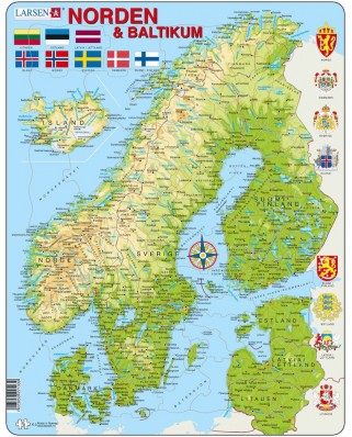 Puzzle Larsen - Die nordischen und baltischen Lander, 75 piese (48444)