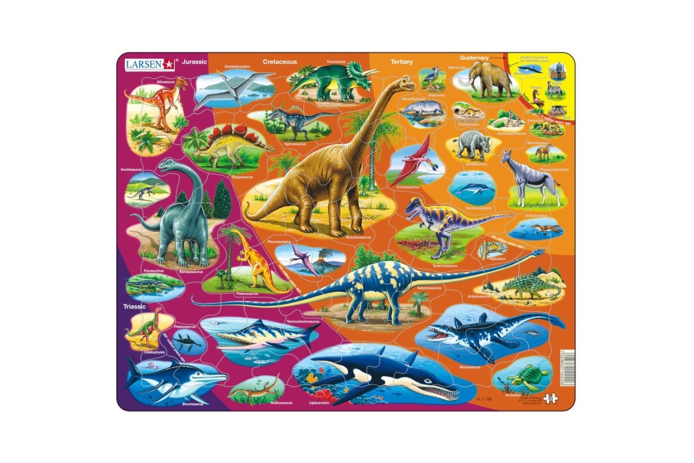 Puzzle Larsen - Dinosaurs, 85 piese (59489)