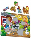 Puzzle Larsen - Farm Kids with Calf, 18 piese (50878)