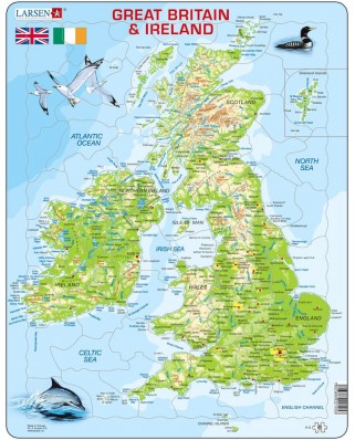 Puzzle Larsen - Great Britain & Ireland (auf Englisch), 80 piese (48446)