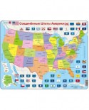Puzzle Larsen - Map of the United States (in Russian), 48 piese (63282)