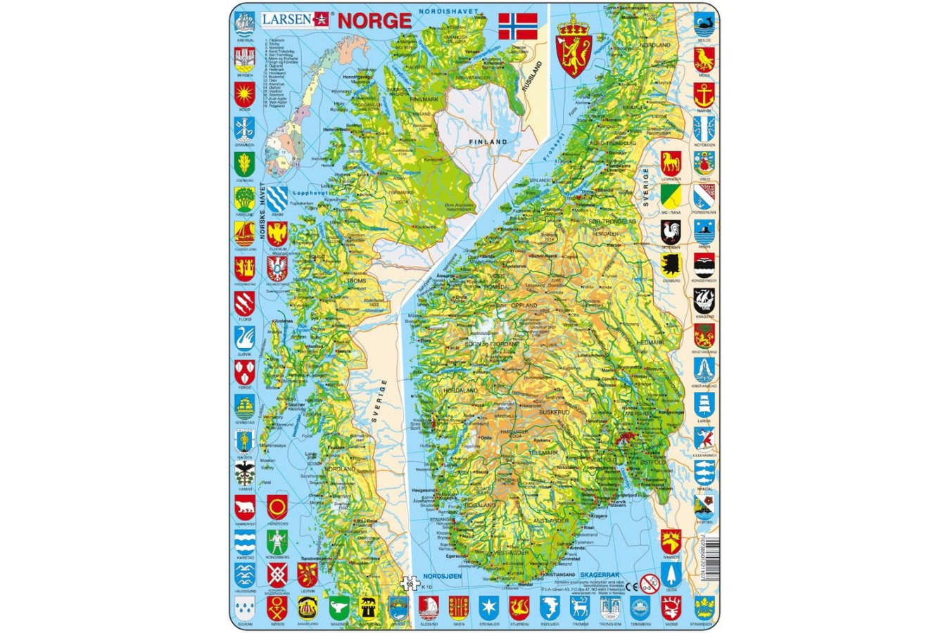 Puzzle Larsen - Norway (in Norwegian), 65 piese (48449)