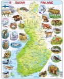 Puzzle Larsen - Physical Map of Finland, 78 piese (48627)