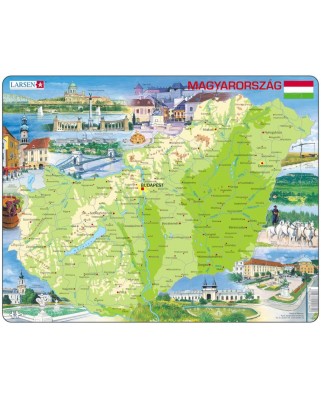 Puzzle Larsen - Physical Map of Hungary, 80 piese (48615)