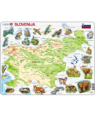 Puzzle Larsen - Physical Map of Slovenia, 65 piese (48461)