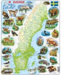 Puzzle Larsen - Physical Map of Sweden, 71 piese (48447)