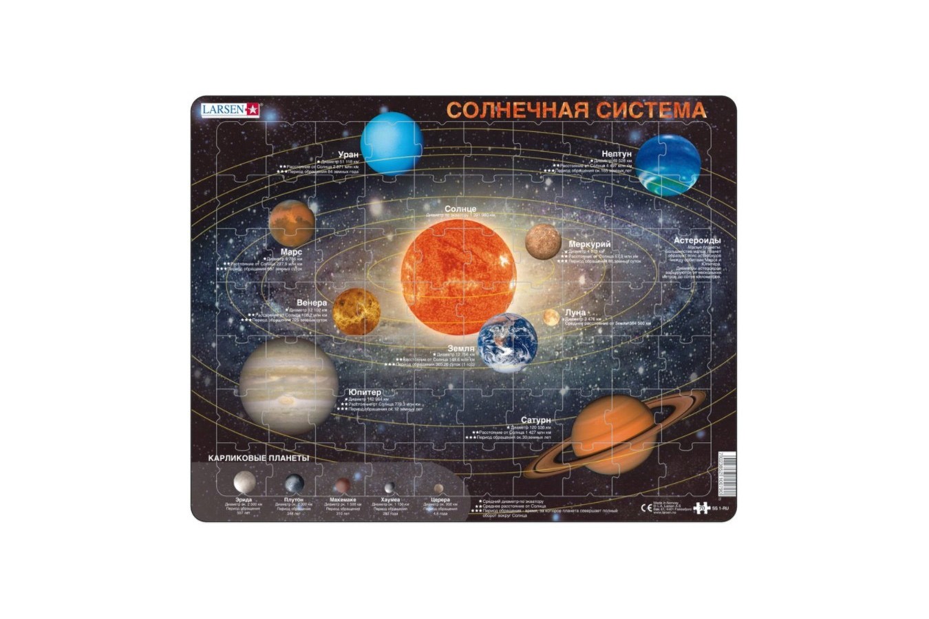 Puzzle Larsen - Solar System (in Russian), 70 piese (59567)