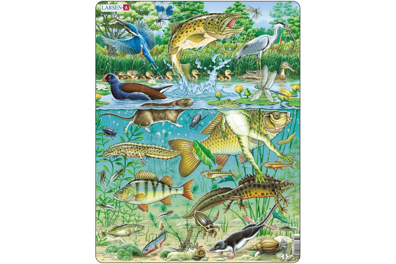 Puzzle Larsen - Tiere am Teich, 50 piese (48421)