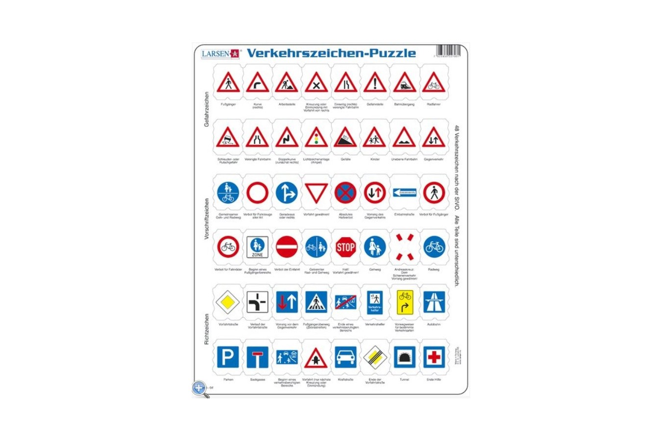 Puzzle Larsen - Traffic Sign (in German), 48 piese (48762)