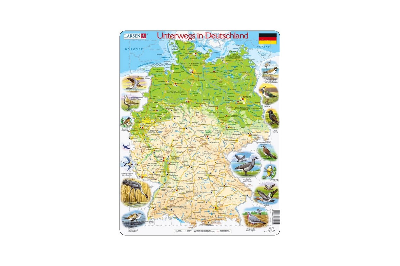 Puzzle Larsen - Travelling in Germany (German), 91 piese (48138)