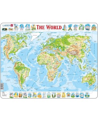 Puzzle Larsen - Weltkarte (auf Englisch), 80 piese (48740)