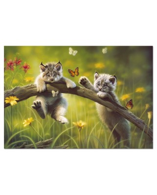 Puzzle Educa - Baby Lynxes, 500 piese, include lipici puzzle (13413)