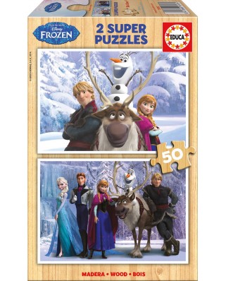 Puzzle din lemn Educa - Frozen, 2x50 piese (16163)