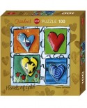 Puzzle Heye - Stefanie Steinmayer: Hearts of Gold - 4 Times, 100 piese (57759)