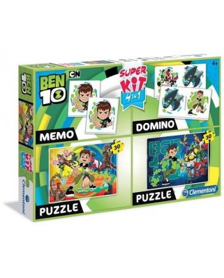 Puzzle Clementoni - Ben 10 - 2 Puzzles + Memo + Domino, 2x30 piese (62354)