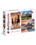 Puzzle Clementoni - Horses, Mountain, Mont Saint-Michel, 500/1000/1000 piese (62300)