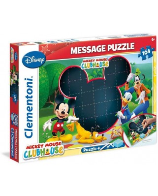Puzzle Clementoni - Message-Puzzle Mickey Mouse Club House, 104 piese (47500)