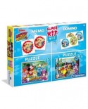 Puzzle Clementoni - Mickey and The Roadster Racers - 2 Puzzles + Memo + Domino, 2x30 piese (62353)