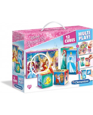 Puzzle cuburi Clementoni - Disney Princess, 12 piese (65271)