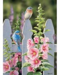 Puzzle Cobble Hill - Bluebirds and Hollyhocks, 1000 piese (64956)