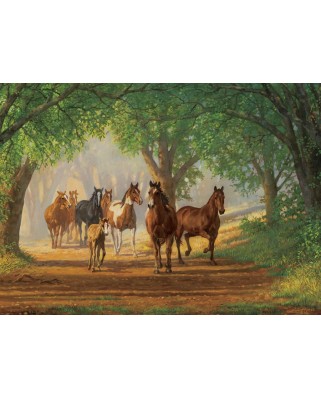 Puzzle Cobble Hill - Chris Cummings: Country Lane Horses, 1000 piese (44339)