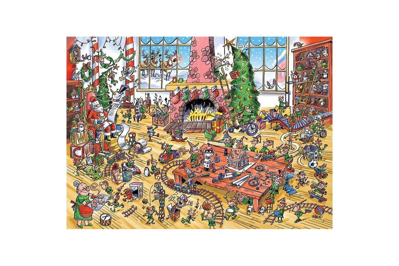 Puzzle Cobble Hill - DoodleTown: Elves at Work, 1000 piese (64923)